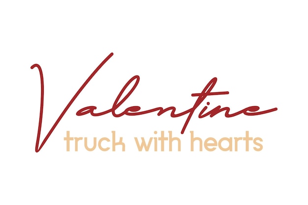 Valentine truck with hearts svg