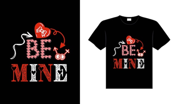 Valentine typografie schattig bruiloft belettering t-shirt design