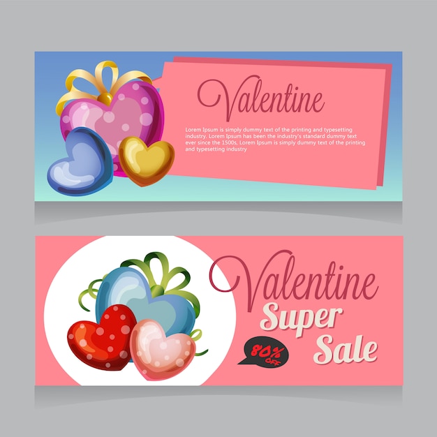 Valentine verkoop banner liefde tag