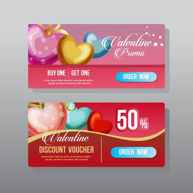 Cuore ornato di banner web san valentino