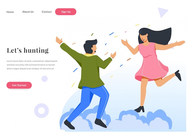 valentine web landing page couple