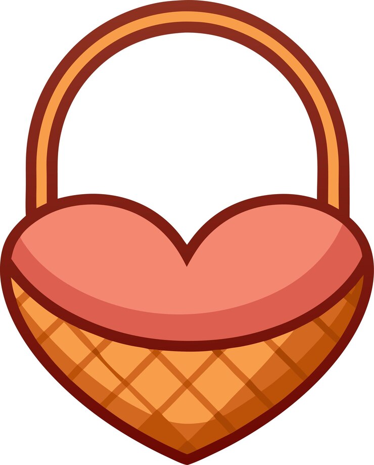 Vector valentine wicker hart ornament