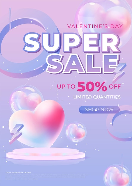 벡터 valentine39s day sale 50 off poster or banner with many sweet hearts and sweet gifts on red backgroundpromotion 및 쇼핑 템플릿 또는 배경 for love and valentine39s day concept