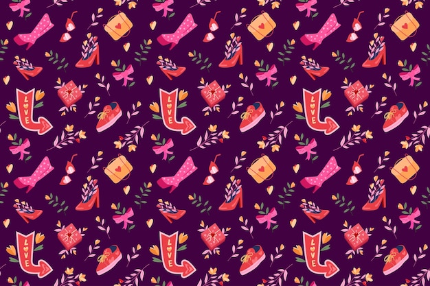 Vector valentine39s day seamless pattern background vector