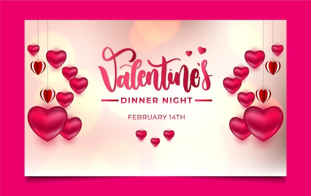 Vector valentines banner design unique