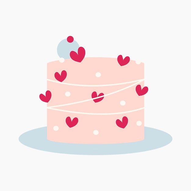 Vettore illustrazione della torta di san valentino