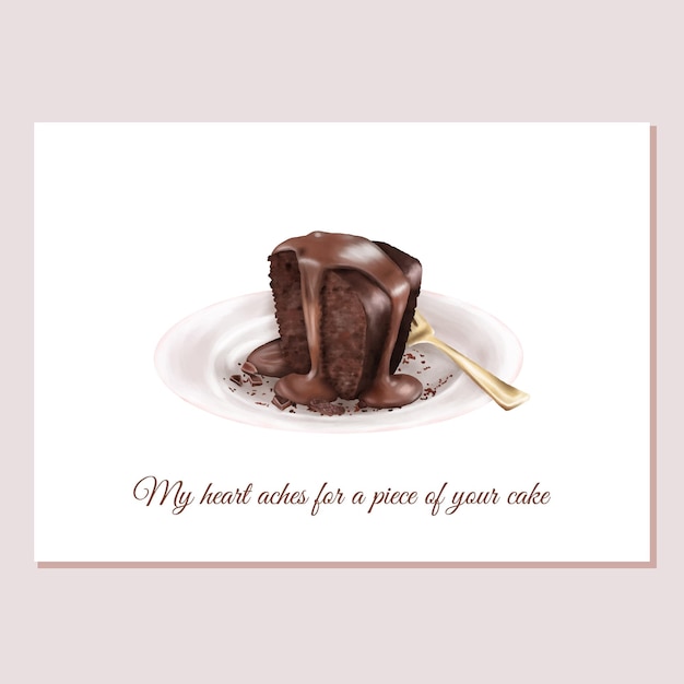 Vector valentines card sweets chocolate cake