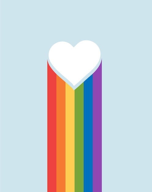 Valentines card with heart lgbt rainbow flag