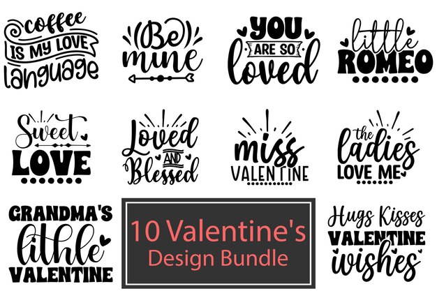 Vector valentines day 10 design bundle