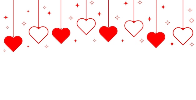 Vector valentines day background banner border isolated vector illustration design