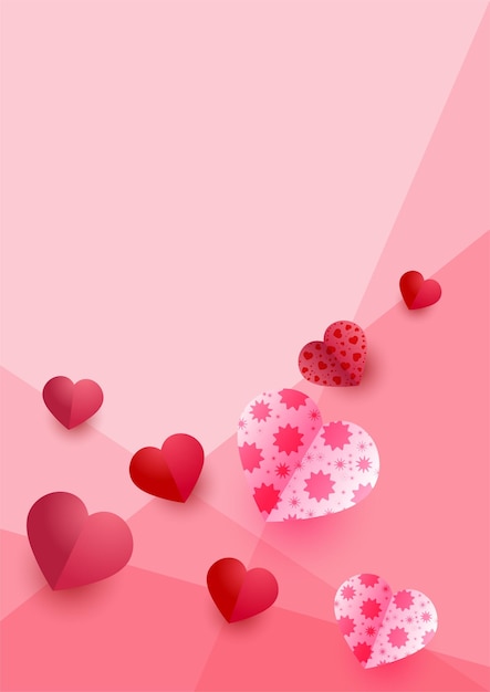 Valentines day background in paper style