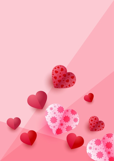 Valentines day background in paper style