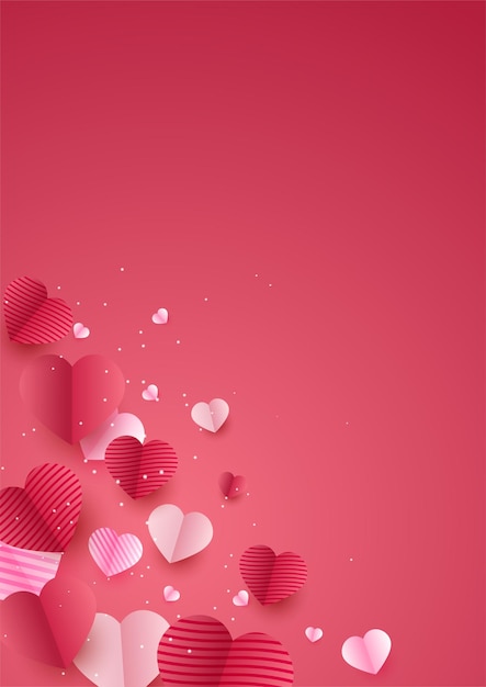 Vector valentines day background in paper style