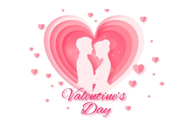 Valentines day background in paper style