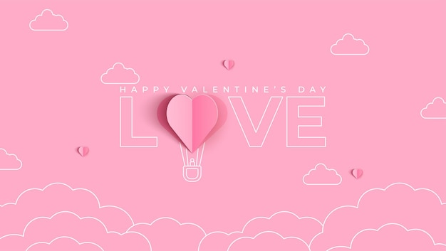 Valentines day background in paper style