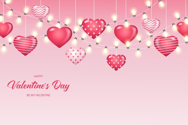 Valentines day background With Balloon Lamp