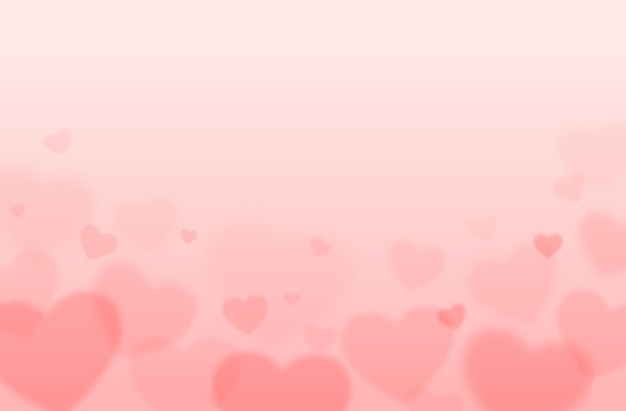 Vector valentines day  background with blurred hearts.