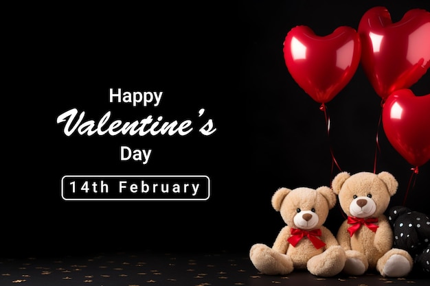 Valentines day background with heart balloons