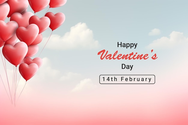 Vector valentines day background with heart balloons