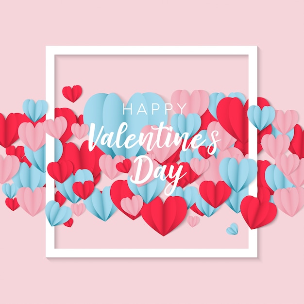   Valentines day background with Heart Shaped.