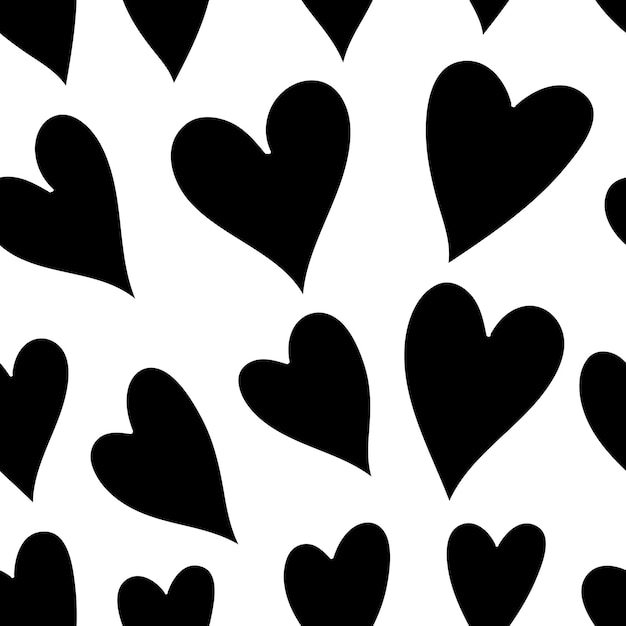 Valentines day background with hearts romantic doodle art