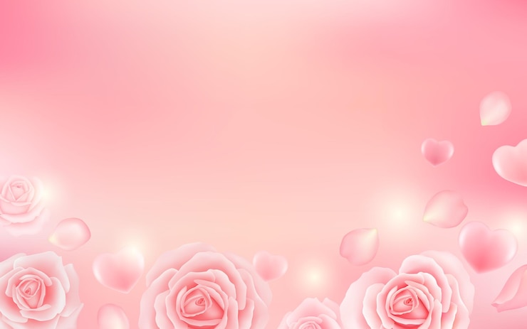Vector valentines day background with hearts and roses vector illustration