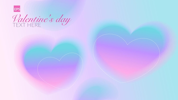 Vector valentines day background with hearts and smooth gradient colors
