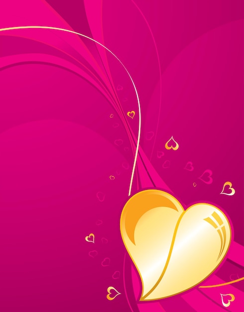 Valentines day background with hearts and wave pattern, element for design, vector illustration