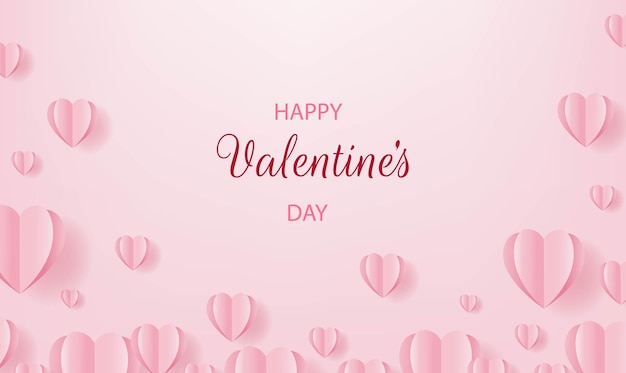 Valentines Day Background With Origami Hearts