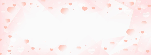 Фон ко Дню Святого Валентина с розовыми сердцами. Векторная иллюстрация