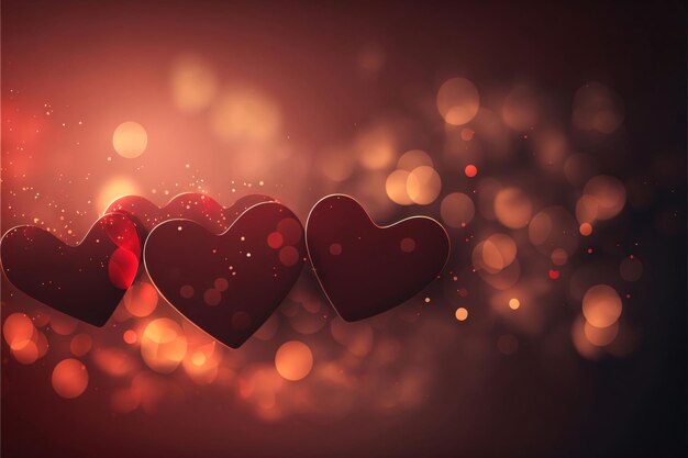 Vector valentines day background with red hearts vector illustration