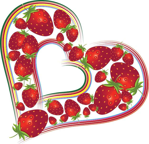 Vector valentines day background with strawberries