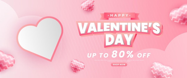 Valentines day banner design for retail promotion