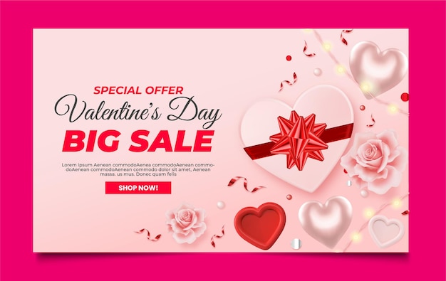 Vector valentines day banner design