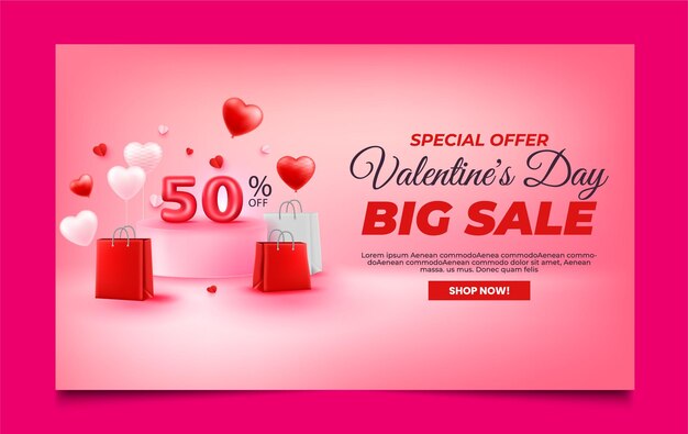 Vector valentines day banner design