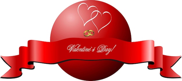 Vector valentines day banner on isolated background vector illustration