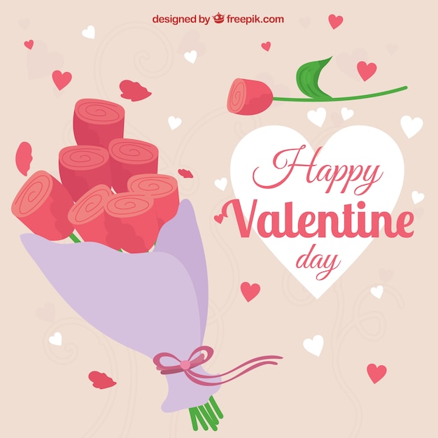 Vector valentines day bouquet