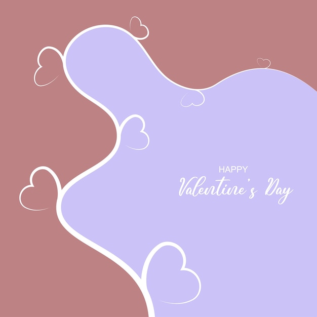 Vector valentines day brown and blue background with heart branch