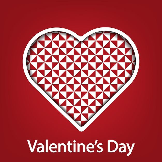 Vector valentines day card for holiday template with geometric hearts illustration. creative and luxury style pattern