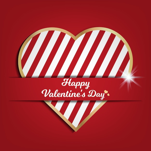 Карточка Дня святого Валентина для праздничного шаблона с геометрической иллюстрацией сердец. Креативный и роскошный образец стиля