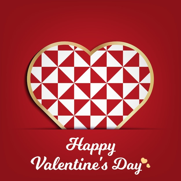 Valentines day card for holiday template with geometric hearts illustration. Creative and luxury style pattern