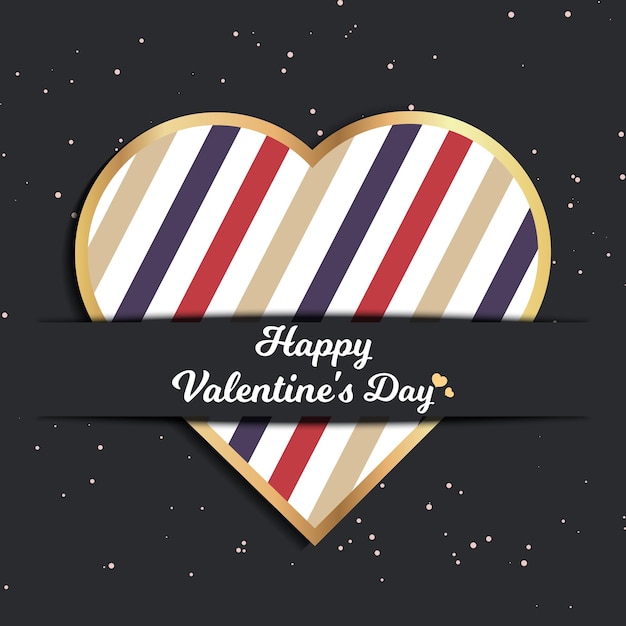 Valentines day card for holiday template with geometric hearts illustration. Creative and luxury style pattern