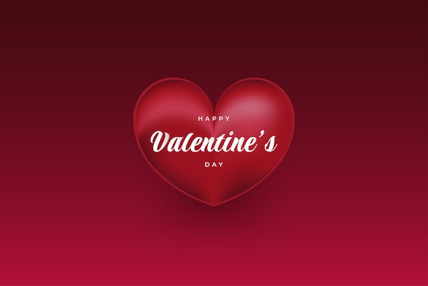赤い背景バレンタイン タイポグラフィに分離された 3 D のかわいい赤いハートとバレンタインの日カード