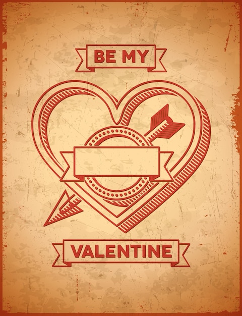 Vector valentines day card with cupid's arrow