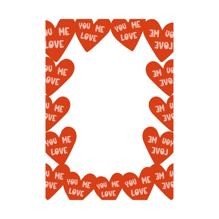 Valentines day card with heart shapes on white background