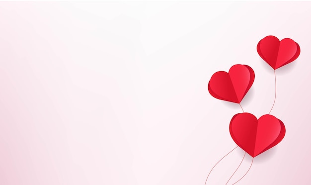 Открытка на День Святого Валентина с красными сердцами