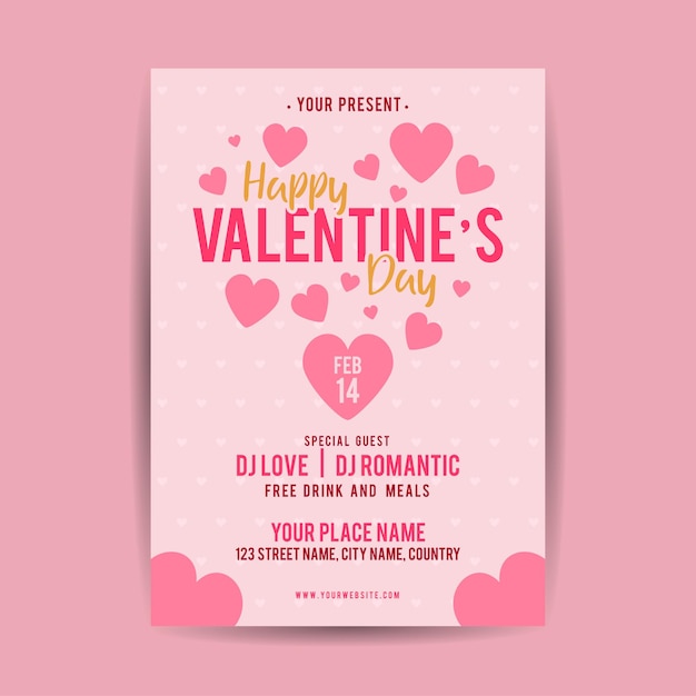 valentines day celebration flyer template