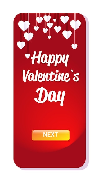 Valentines day celebration love banner flyer or greeting card with hearts vertical