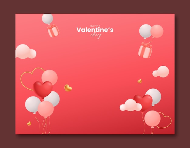 Vector valentines day celebration photocall template