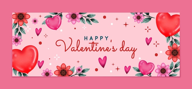 Valentines day celebration social media cover template